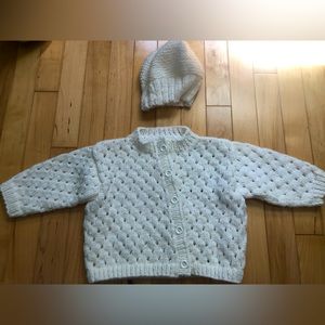 Infant knit sweater & hat